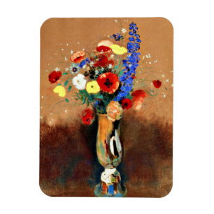 Odilon Redon - Bouquet of Wildflowers in Vase Magnet