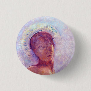 Odilon Redon, closed eyes 1889 3 Cm Round Badge