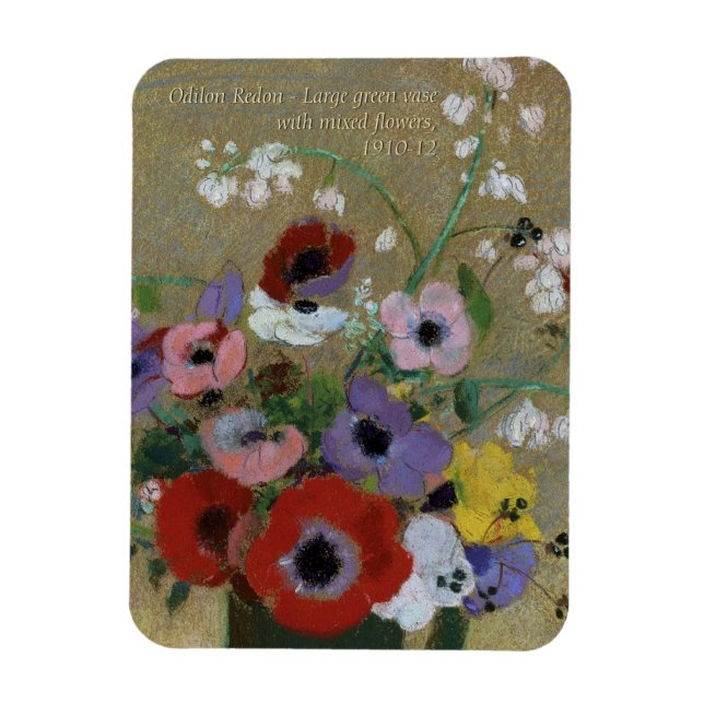 Odilon Redon Flowers CC0551 Fridge Art Collection Magnet (Vertical)