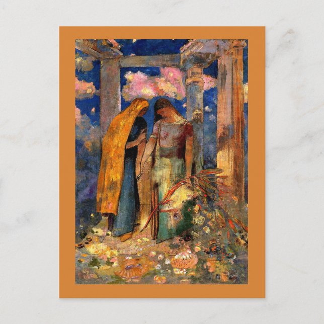Odilon Redon - Mystical Conversation Postcard (Front)