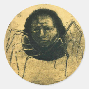 Odilon Redon - The Crying Spider, Classic Round Sticker