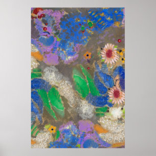 Odilon Redon's abstract flower background.LGE Poster
