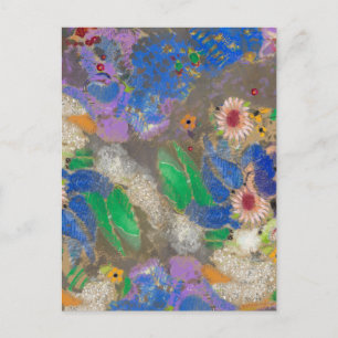 Odilon Redon's abstract flower background. Postcard