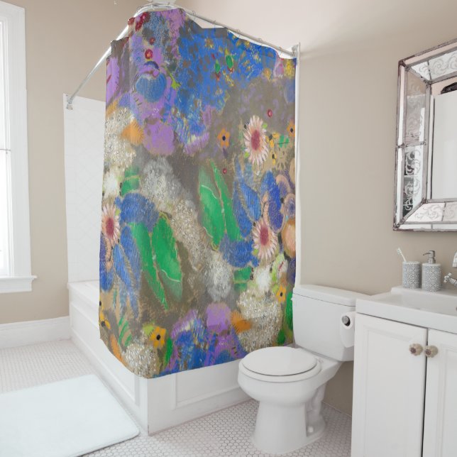 Odilon Redon's abstract flower background. Shower Curtain (In Situ)