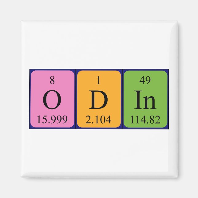 Odin periodic table name magnet (Front)
