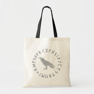 Odin Raven Crow Viking Mythology runes runic Tote Bag