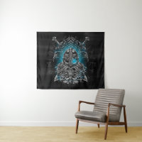 Odin Ravens and Swords Blue Luminous Eye Norse god