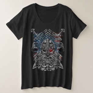 Odin ravens and swords Viking Mythology USA flag Plus Size T-Shirt