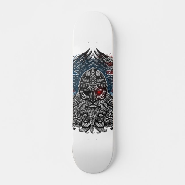 Odin ravens and swords Viking Mythology USA flag Skateboard (Front)