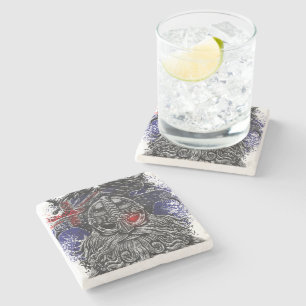 Odin ravens swords Viking Mythology Australia flag Stone Coaster