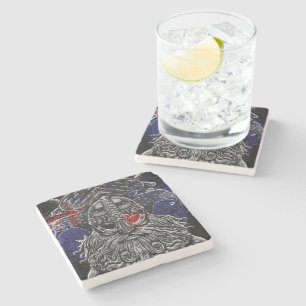 Odin ravens swords Viking Mythology Australia flag Stone Coaster