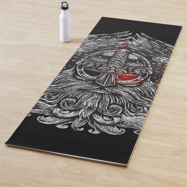 Odin ravens swords Viking Mythology Canada flag Yoga Mat (In Situ)