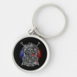Odin ravens swords Viking Mythology France flag Key Ring