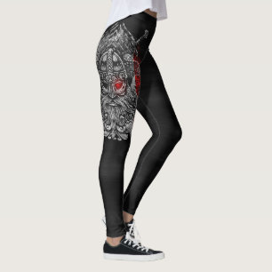 Odin ravens swords Viking Mythology France flag Leggings