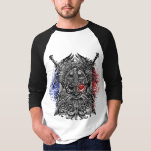 Odin ravens swords Viking Mythology France flag T-Shirt