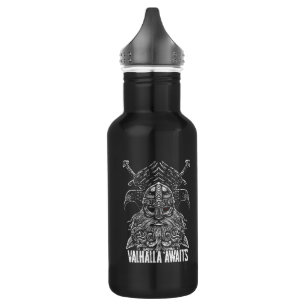 Odin ravens Viking Mythology Valhalla awaits 532 Ml Water Bottle