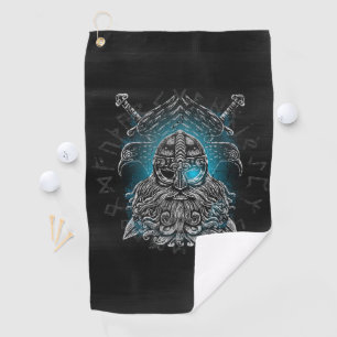 Odin ravens Viking Mythology Valhalla awaits Golf Towel