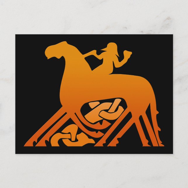 Odin Riding on Sleipnir Viking Mythology Postcard (Front)