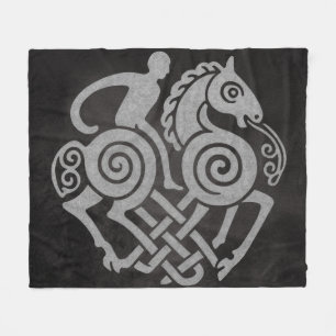 Odin Riding Sleipnir – Norse Mythology Viking Art Fleece Blanket