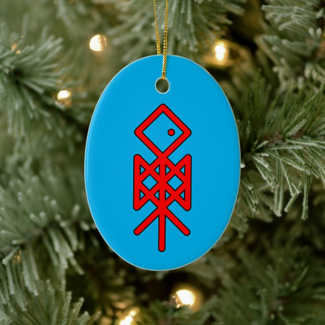 Odin Viking Bindrune Yule Ceramic Tree Decoration (Tree)