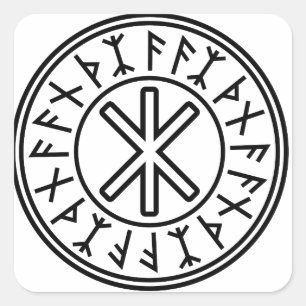 Odin's Protection No.2 (black) Square Sticker