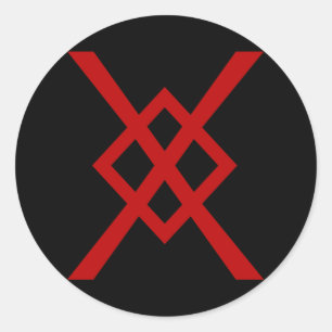 Odin's Spear, Gungnir (red & black) Classic Round Sticker