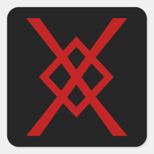 Odin's Spear, Gungnir (red & black) Square Sticker