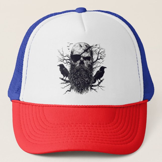 Odin's Whisper: Viking Spirit Invocation Trucker Hat (Front)