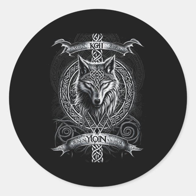 Odin'S Wolf North Valhalla Norse Mythology Classic Round Sticker (Front)