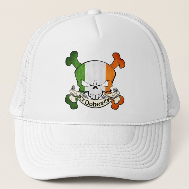 O'Doherty Irish Skull Trucker Hat (Front)