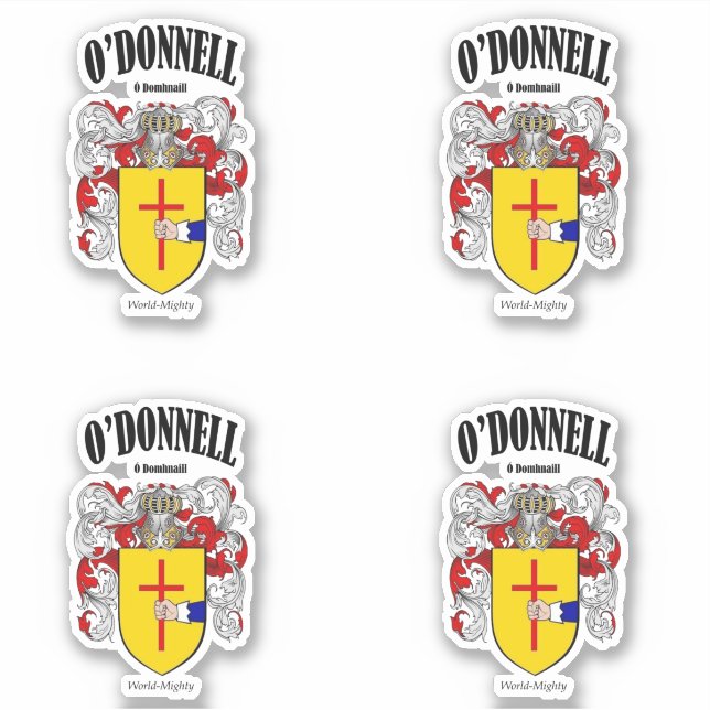 O'Donnell Crest Irish Translation & Meaning (x4) (Front)