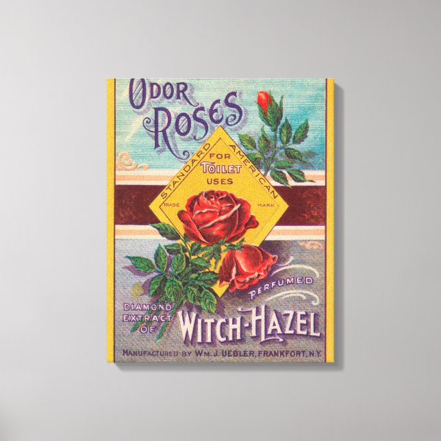 Odour Roses Witch-Hazel LabelFrankfort, NY Canvas Print (Front)