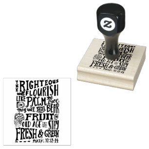 od's Promise for your Every Need - Psalm 92:12-14 Rubber Stamp