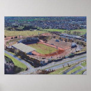 Odsal Stadium, Bradford Aerial Art Poster