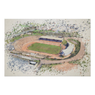 Odsal Stadium, Bradford Aerial Art Poster