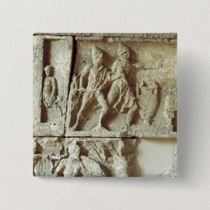 Odysseus discovering the suitors of his wife 15 cm square badge