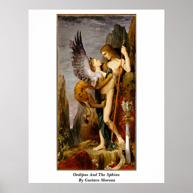 Oedipus And The Sphinx By Gustave Moreau Poster (Front)