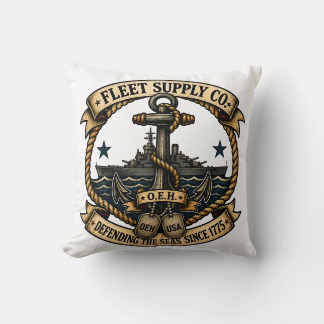 OEH - Fleet Supply. Navy Heritage Throw Pillow (Front)