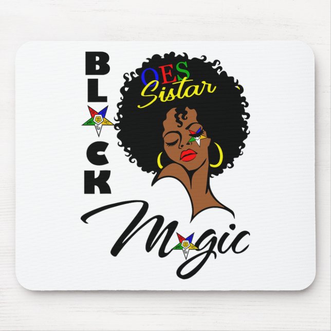 Oes Black Sistar Magic Order The Eastern Star Moth Mouse Pad (Front)