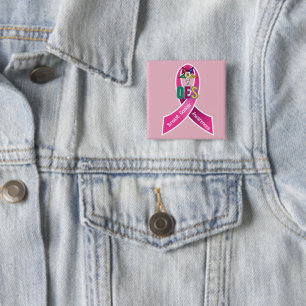 OES Breast Cancer Awareness  15 Cm Square Badge