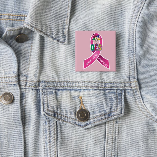 OES Breast Cancer Awareness  15 Cm Square Badge (In Situ)
