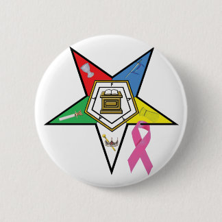 OES Breast Cancer Ribbon 6 Cm Round Badge