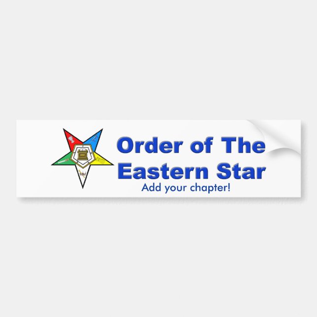 OES BUMPER STICKER, Add your chapter! Bumper Sticker (Front)