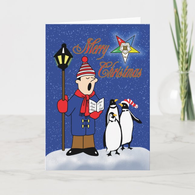 OES Christmas Penguins Holiday Card (Front)