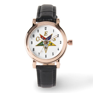 OES Custom Women's Rhinestone White Enamel Watch