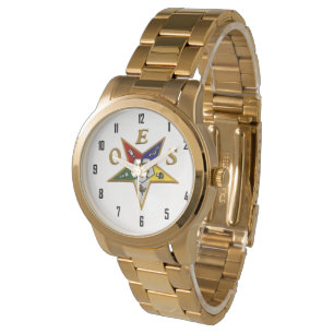 OES Custom Women's Rhinestone White Enamel Watch