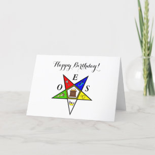OES Eastern Star Sister Masonry Order Birthday Thank You Card