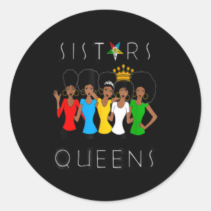 Oes fatal sistars queens ladies eastern star classic round sticker