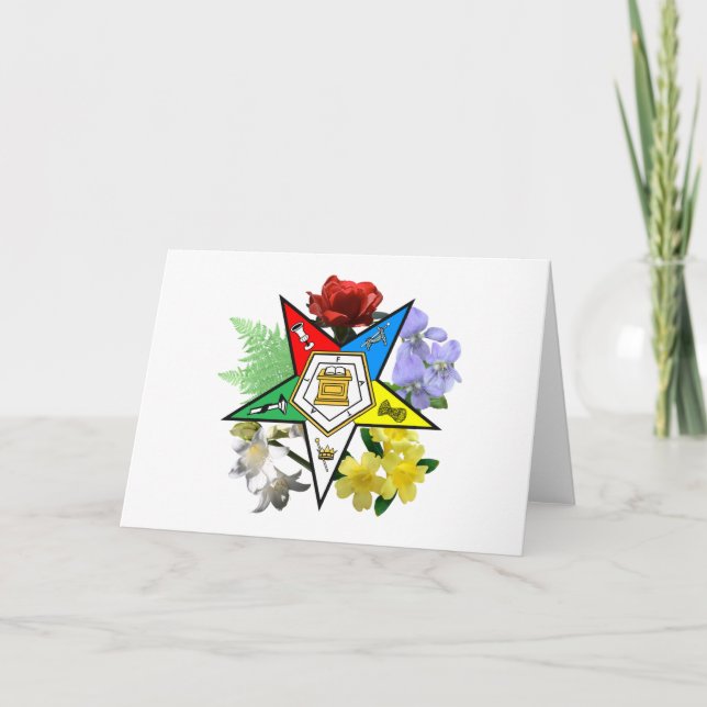 OES Floral Emblem Card (Front)