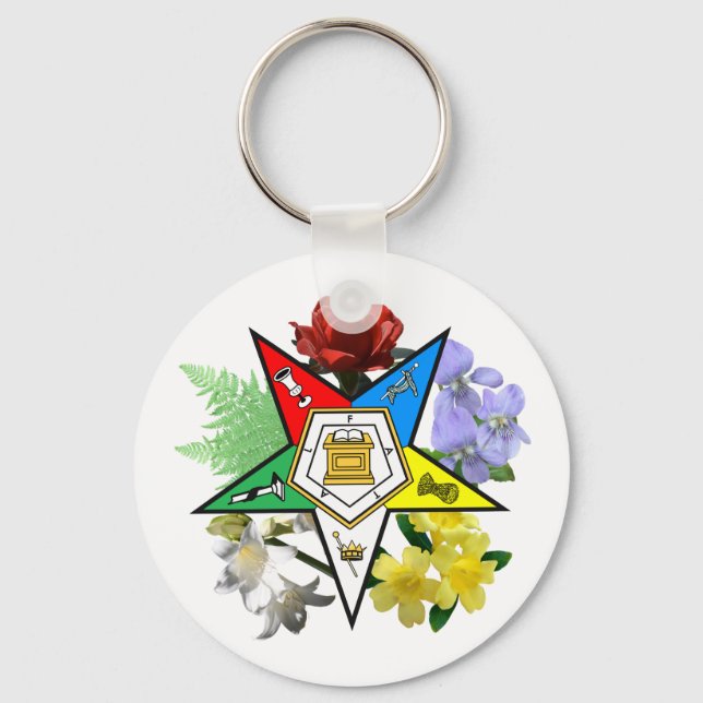 OES Floral Emblem Keychain (Front)